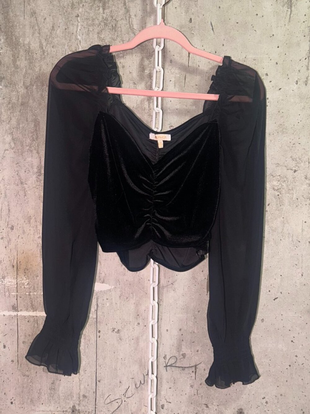 Black velvet blouse
